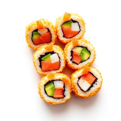 Foto maki fritto salmone avocado uova