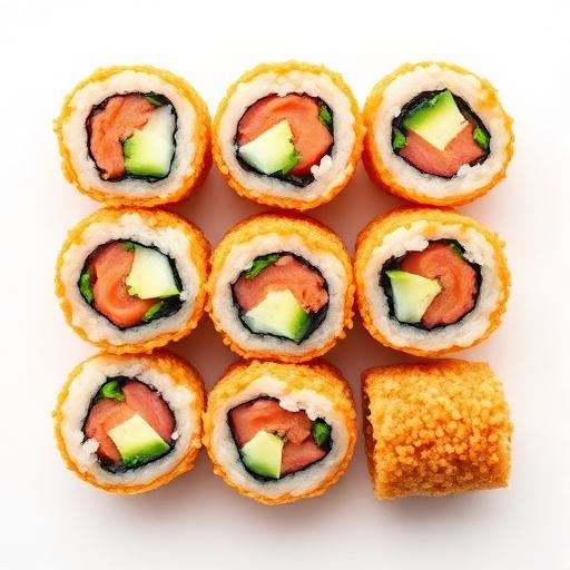 Uramaki fritto salmone avocado philadelphia